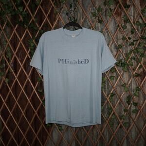Large -Vintage Y2K PHinisheD PHD graduate thin 1980s t-shirt